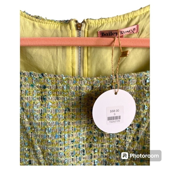 BRAND NEW Bailey Rose tweed crop top in green size Small - Picture 2 of 4